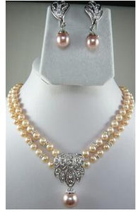 pearl necklace with  earring sets