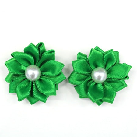 Puppy Dog or Cat Hair Bows Rubber Bands Flowers Pearls