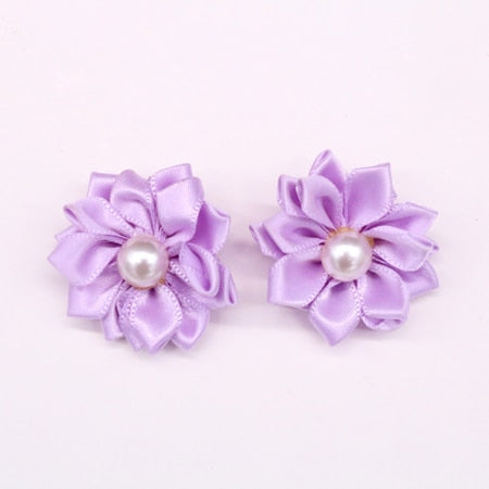 Puppy Dog or Cat Hair Bows Rubber Bands Flowers Pearls